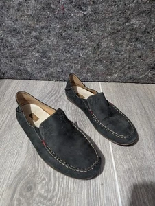 Olukai Nohea Nubuck Black Women’s Size 8 Leather Loafers Shoes Slip In Free Ship - Picture 1 of 7
