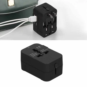 Travel Adapter Worldwide Universal Power Converter Plug With 2USB Ports For - Picture 1 of 24