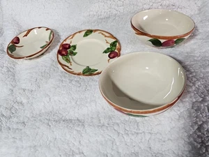 (Set of 4) Vintage Franciscan Apple Orchard Bowls & Plate Salad Soup USA England - Picture 1 of 7
