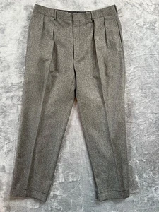 Polo Ralph Lauren Wool Pants Mens 34x29 Made Italy Vintage Cuffed Dress Trousers - Picture 1 of 9