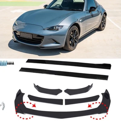 For Mazda MX-5 Miata 2005-2023 Side Skirt + Front Bumper Lip Splitter Spoiler US - Изображение 1 из 4