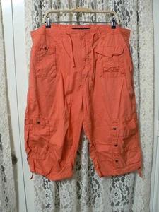 * SEAN JOHN HERREN 38 (40x15) ORANGE 3/4 LÄNGE CARGO SHORTS-14" RISE-BAUMWOLLE-EUC - Bild 1 von 18
