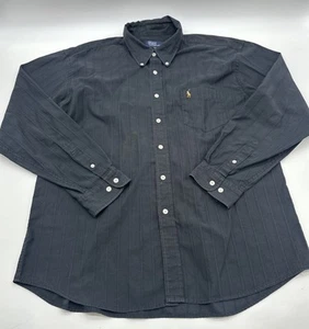 Polo By Ralph Lauren 2XL 100% Cotton Button Down Shirt Men 2XL Black Logo.#31186 - Picture 1 of 10