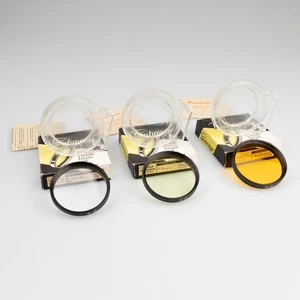 Panchromar Germany 55mm Filters Set 3x Filter Vintage UV II Yellow Green Orange - Picture 1 of 19