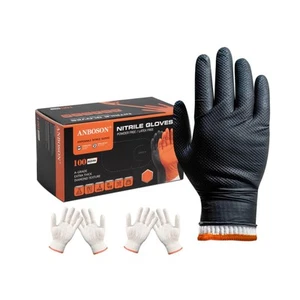 BBQ Gloves for Grilling Disposable Heat Resistant - 100 Nitrile Gloves + 4 Re... - Picture 1 of 6