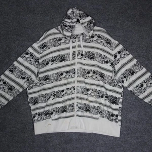 Y2K No Boundaries Hoodie Mens 2XL Skulls Dragon Print Striped Zip Up Grunge Goth - Picture 1 of 10
