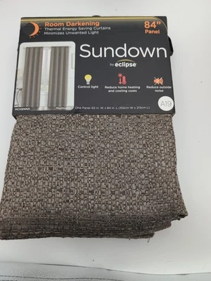 Sundown by 💥ECLIPSE Black Out Panel Light Gray Curtain 40” x 84” 1 Panel Pewter - Image 1 of 4