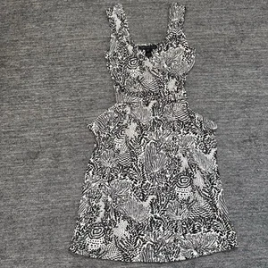 Marc by Marc Jacobs Dress Women XS Swan Draped Geometric Black White Slinky - Picture 1 of 9