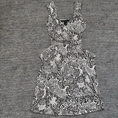 Marc by Marc Jacobs Dress Women XS Swan Draped Geometric Black White Slinky - Image 1 of 4