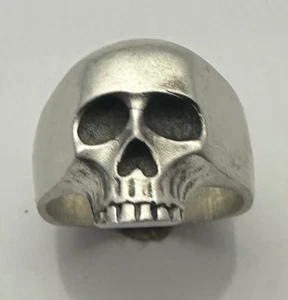 MJG STERLINGSILBER KR SCHÄDEL RING - SATINIERT. 17,5 Gramm - Größe 10 - Bild 1 von 7