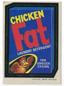 1973 Topps Wacky Packages segunda serie 2 detergente para grasa de pollo espalda blanca casi nuevo-sin usar - Imagen 1 de 1