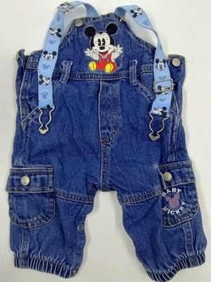 Vintage Baby Micket & Co. Embroidered Denim Overalls 6/9M Free Shipping - Image 1 of 4