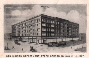 Des Moines Kaufhaus 1907 Vintage Werbe Postkarte - Bild 1 von 2