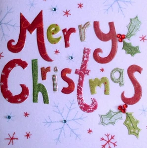 Biglietto Auguri Papiro Gemma Patchwork Buon Natale Vacanze - Foto 1 di 5