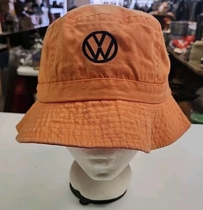 VW Volkswagen Logo BUCKET HAT SIZE S/M LUNA PIER, BANGLADESH,  ORANGE, SOO COOL - Picture 1 of 8