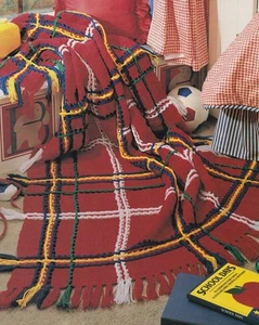 KID PLEASING Plaid Afghan /Crochet Pattern INSTRUCTIONS ONLY - Picture 1 of 1