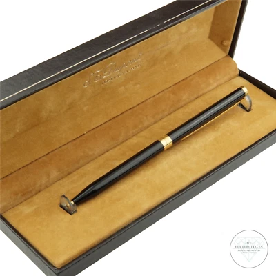 S.T. Dupont Classique Kugelschreiber Schwarz Gold Drehmechanik mit Box - Bild 1 von 4