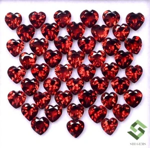 5x5MM Natural Granate Forma Corazón Corte Lote 20 Piezas 10.24 Cts Suelto Gemas - Picture 1 of 7