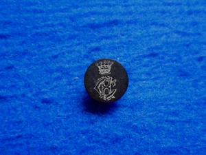 1 X CROOME HUNT 14MM BLACK VULCANITE & SILVER INLAY BUTTON - Picture 1 of 4