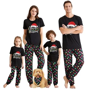 Christmas Family Matching Pajamas Short Sleeve Tee and Pants Loungewear Set - Picture 1 of 6