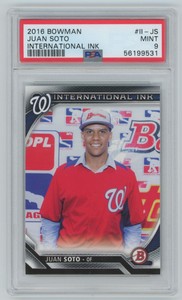 Juan Soto 2016 Bowman International Ink PSA 9 #II-JS Washington Nationals