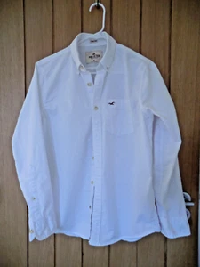 Hollister stretch cotton long-sleeve white shirt size XS button-down collar - Picture 1 of 2