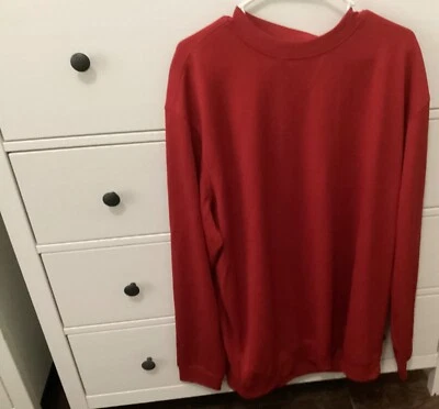 PEBBLE BEACH PERFORMANCE XXL Red Long Sleeve Crew Neck Pullover Golf Sweater NWT - Image 1 of 3