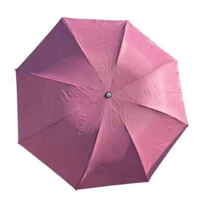 Rose Et Couleur Argent Parapluie Pliant Avec Violet Poignée - Foto 1 di 5