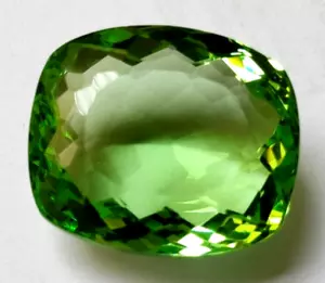 AAA+ 78.45 Ct. Large Green Peridot Cushion Cut Loose Gemstone for Rind & Pendant - Picture 1 of 6