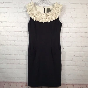 Vestido Taylor Cuello Volantes Negro Bolsillos Mujer 2 Tejido Pesado Sin Mangas - Imagen 1 de 6