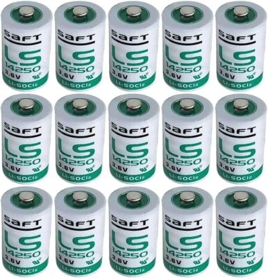 SAFT (15-Pack) LS14250 C 3.6v 1/2 AA Lithium Battery 1200mAh for SAFT LS 14250 - Image 1 of 4