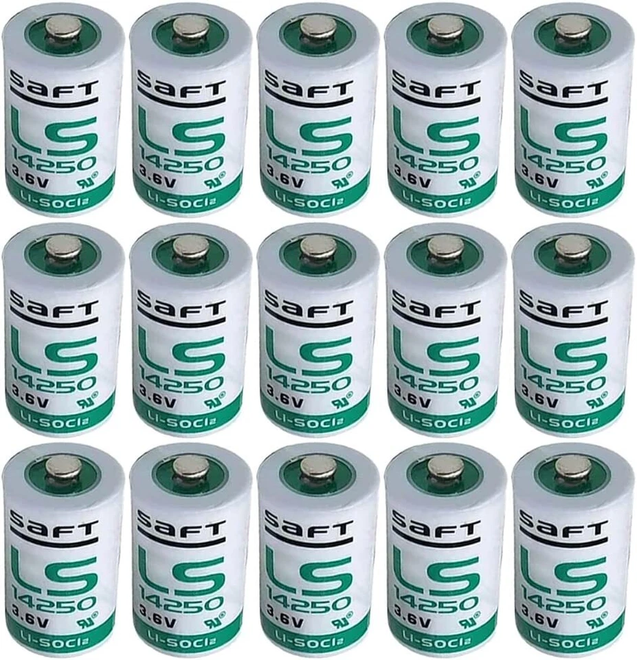 SAFT (15-Pack) LS14250 C 3.6v 1/2 AA Lithium Battery 1200mAh for SAFT LS 14250 - Image 1 of 4