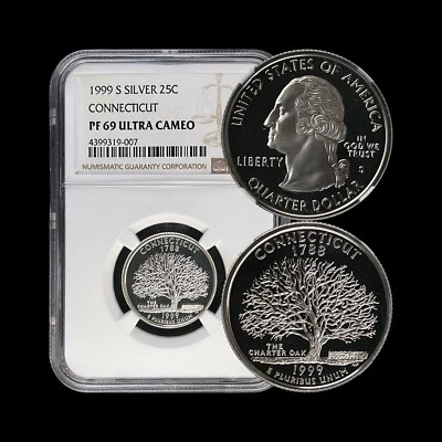 UNITED STATES. 1999, 25 Cents, Silver - NGC PF69 - Connecticut Quarter - Image 1 of 4