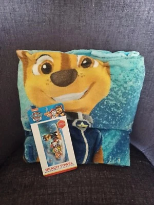 "Toalla de playa Nickelodeon Paw Patrol Chase Marshall Skye 28 x 58"" 100 % algodón nueva con etiquetas" Foto 1 de 2