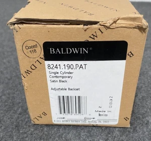 Baldwin 8241190PAT Contemporary One-Sided Deadbolt - Satin Black READ - Picture 1 of 4