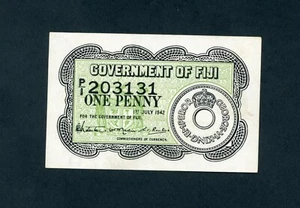 FIJI 1 PENNY 1942 PICK # 47a XF+. - Imagen 1 de 2