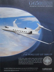 11/2012 PUB GULFSTREAM GENERAL DYNAMICS GULFSTREAM G650 EXECUTIVE AIRCRAFT AD - Picture 1 of 1