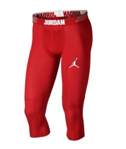 Nike Air jordan 23 red 3/4 length leggings tights gym basketball bottoms Large - Picture 1 of 4