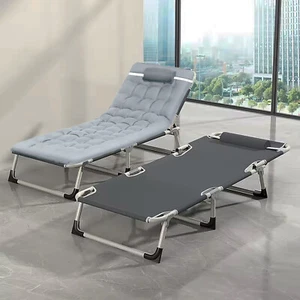 Folding Camping Bed Adjustable Portable Camping Cots Home Outdoor Travel - Picture 1 of 7