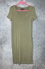 Lord & Taylor Midi Dress Womens Size S Stretch Green Short Sleeve Scoop Neck