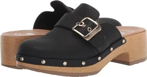 NEW Dr. Scholl's Womens 11 Classic Clog Black Comfort Plus Buckle Studs Rivets - Picture 1 of 14