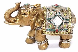 Feng Shui 7" Elegant Elephant Trunk Statue Lucky Figurine Gift & Home Decor - Picture 1 of 3