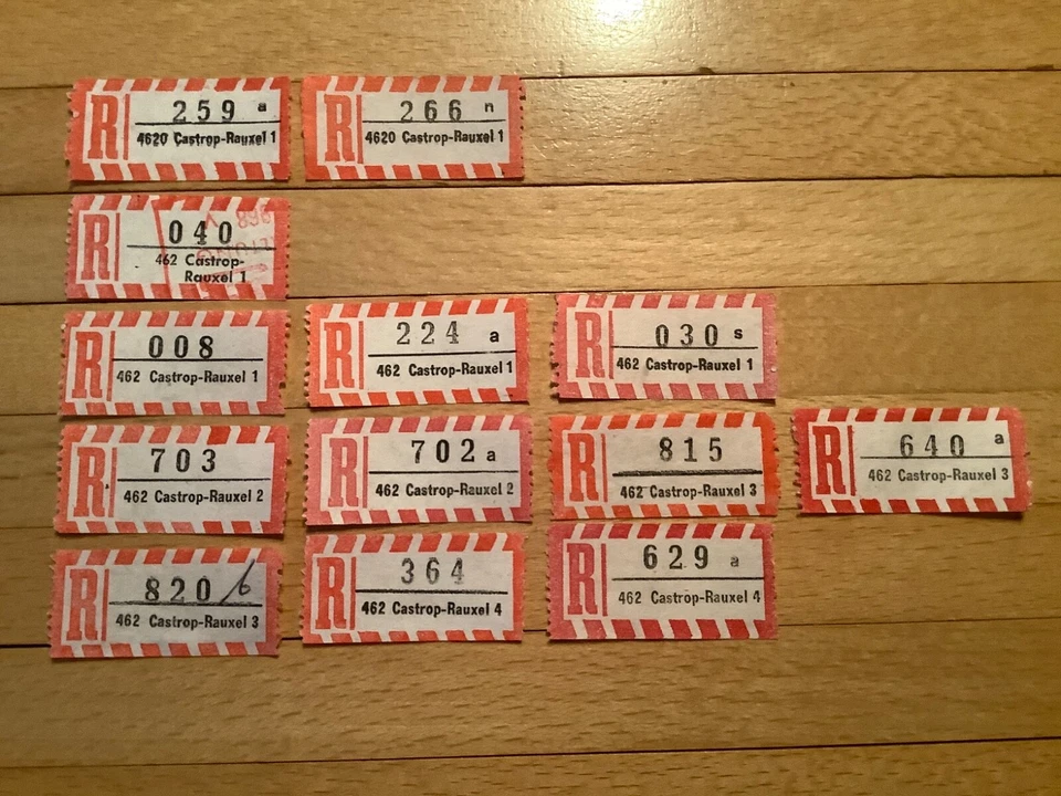 EINSCHREIBEZETTEL 4620 Castrop-Rauxel 1,2,3,4. - Bild 1 von 1