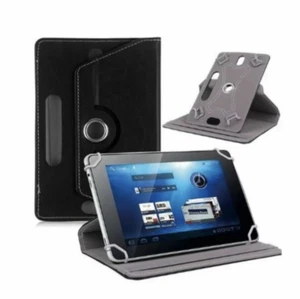 Black 360 Folio Leather Case Cover For Universal Android Tablet PC 7" 8" 9" 10" - Picture 1 of 1