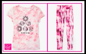 *NWT* Girls Outfit JUSTICE 8 The Gang's All Here Universe Tie Dye Top n Leggings - Picture 1 of 5