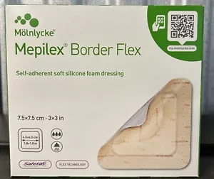 Molnlycke Mepilex Border Flex 595200 Silicone Foam Dressing 3 x 3 Box Of 5 - Picture 1 of 3