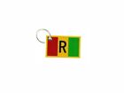 Porte cle cles clef brode patch ecusson badge drapeau rwanda rwandais ancien