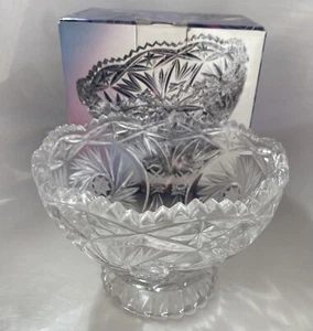 Pinwheel 6” Lead Crystal Handcut Bowl #301259GB Imported from Europe - Picture 1 of 7