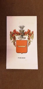 Stemma Poninski Famiglia nobile Cromolitografia del 1880 Annuario nobiltà - Picture 1 of 1