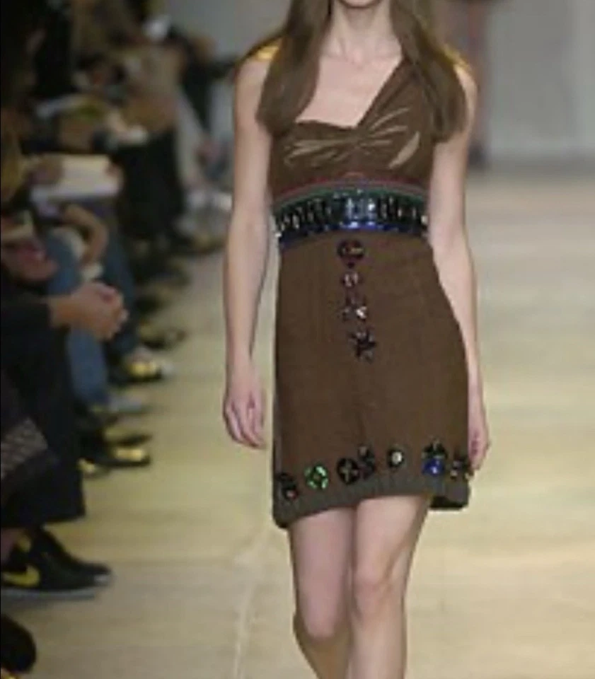 PRADA 2005 Runway Collectible Dress Size 42 Bejeweled Rare - Image 1 of 4